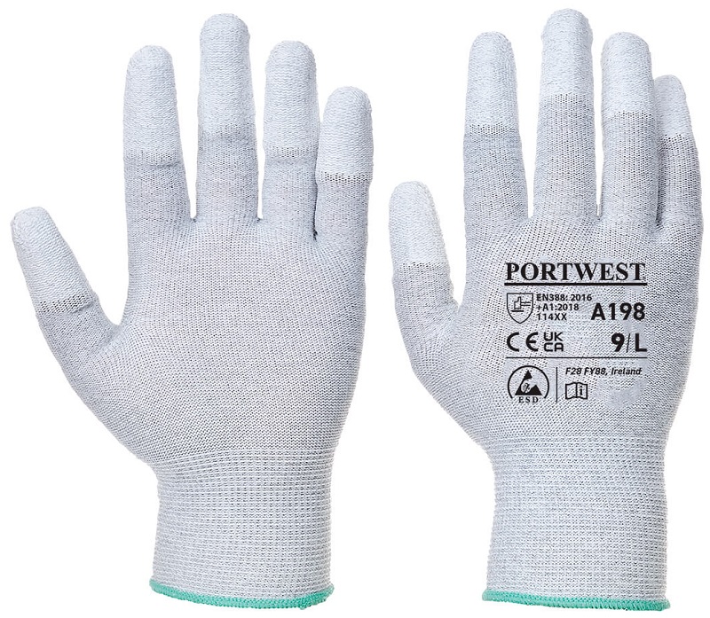 Antistatischer PU-Fingerspitzen-Handschuh A198