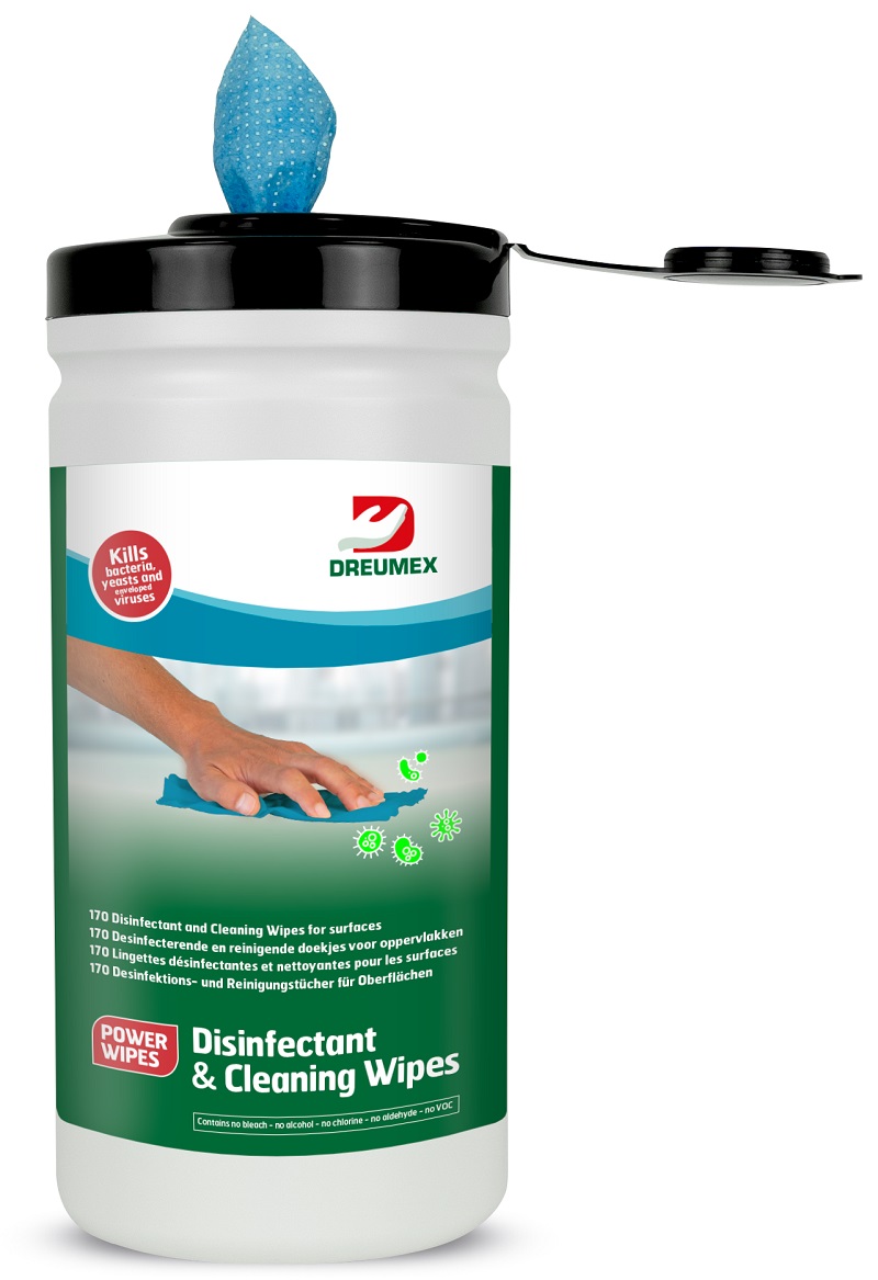DREUMEX® DISINFECTANT & CLEANING WIPES BLUE, Dose mit 170 Tüchern,  14486001