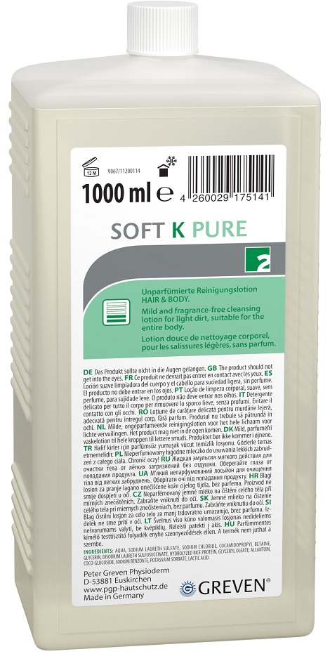 GREVEN® SOFT K PURE Hautreinigung 1.000 ml Hartflasche