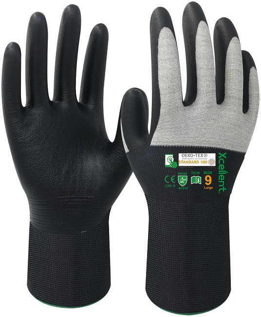 XCellent® B+W Nylon-Carbon-Handschuh mit Mikroschaum-Nitrilbeschichtung 3030
