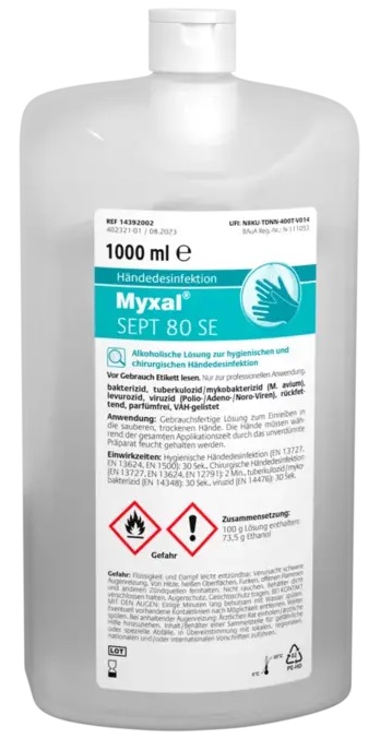 MYXAL® SEPT 80 SE Händedesinfektion auf Ethanolbasis 1.000 ml Hartflasche