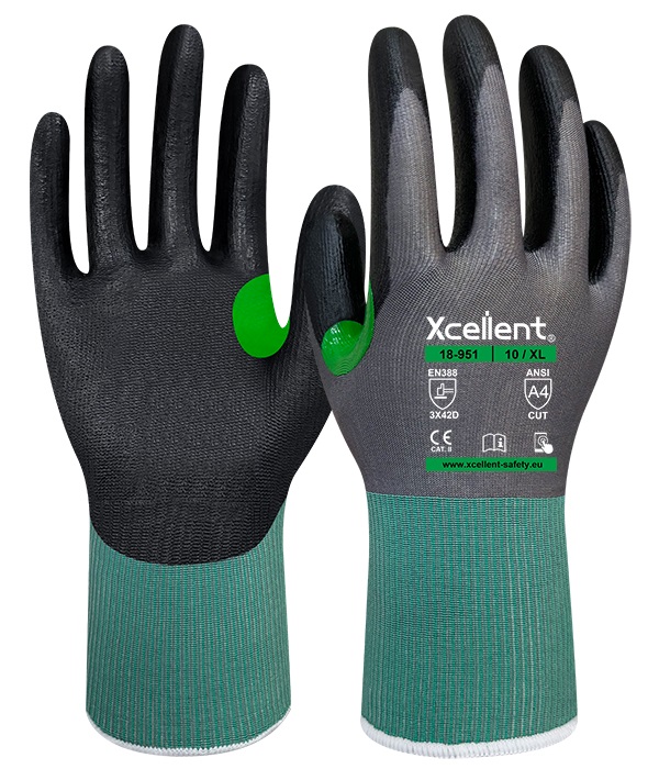 XCellent® DIAMOND-PRO PU feiner Schnittschutzhandschuh Level D, X-Tech PU Beschichtung, 18-951