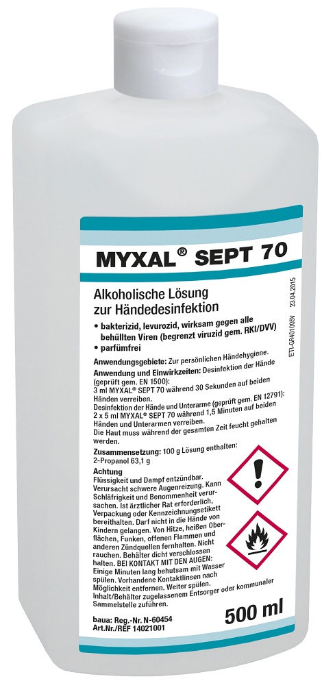 MYXAL® SEPT 70 Händedesinfektion 500 ml Hartflasche  14021004
