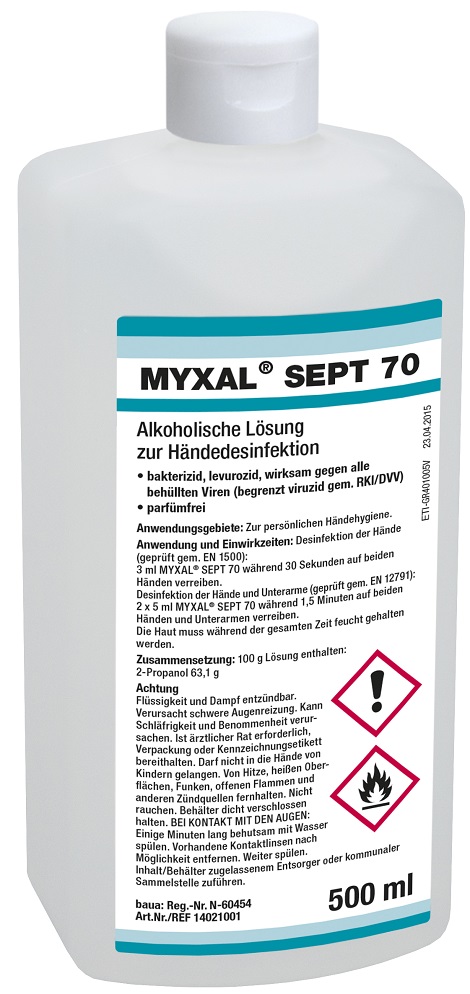 MYXAL® SEPT 70 Händedesinfektion 500 ml Hartflasche  