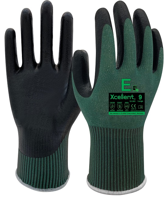 XCellent® DARK HORSE N Schnittschutzhandschuh Level E, Nitrilbeschicht, Kontakthitzeschutz, 12-361