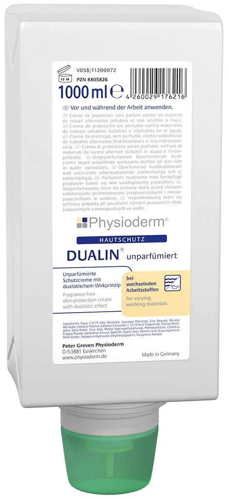 PHYSIODERM® DUALIN® PURE Hautschutzcreme unparfumiert, 1.000 ml Varioflasche