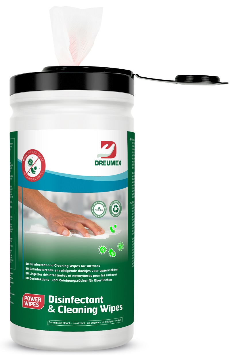DREUMEX® DISINFECTANT & CLEANING WIPES, Dose mit 80 Tüchern, 14485001