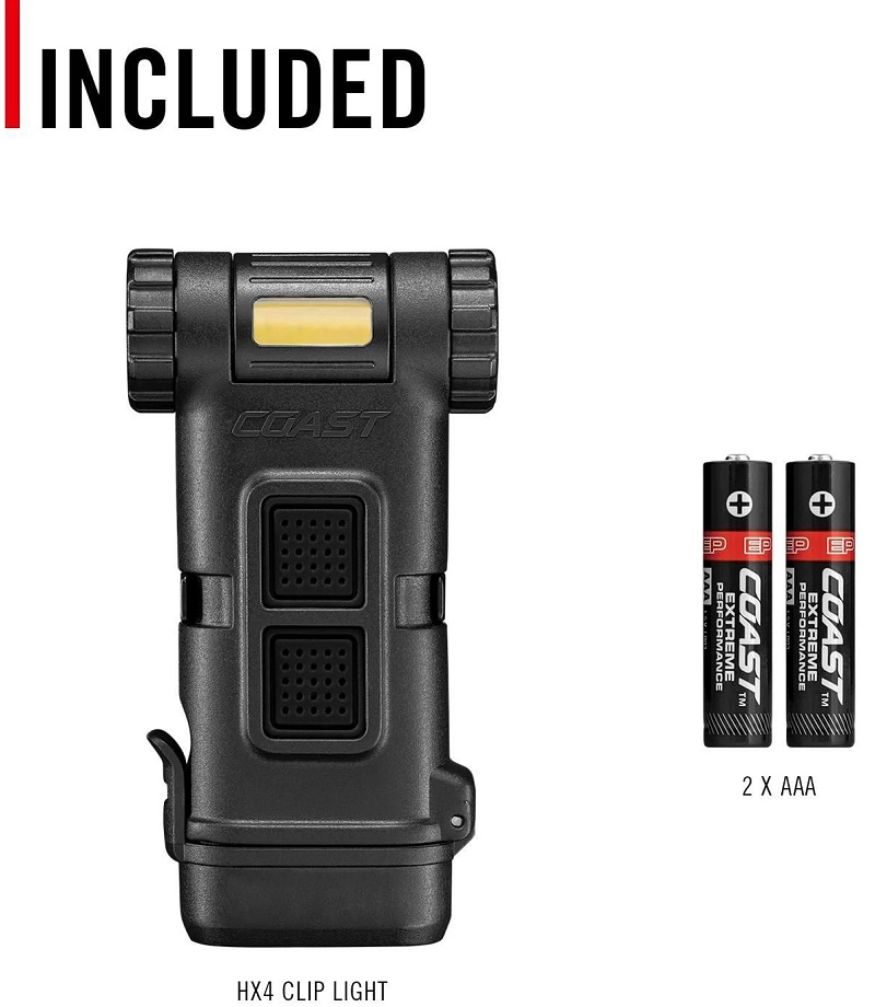 COAST® Clip-On-Lampe + rotes Licht - 120 Lumen HX4