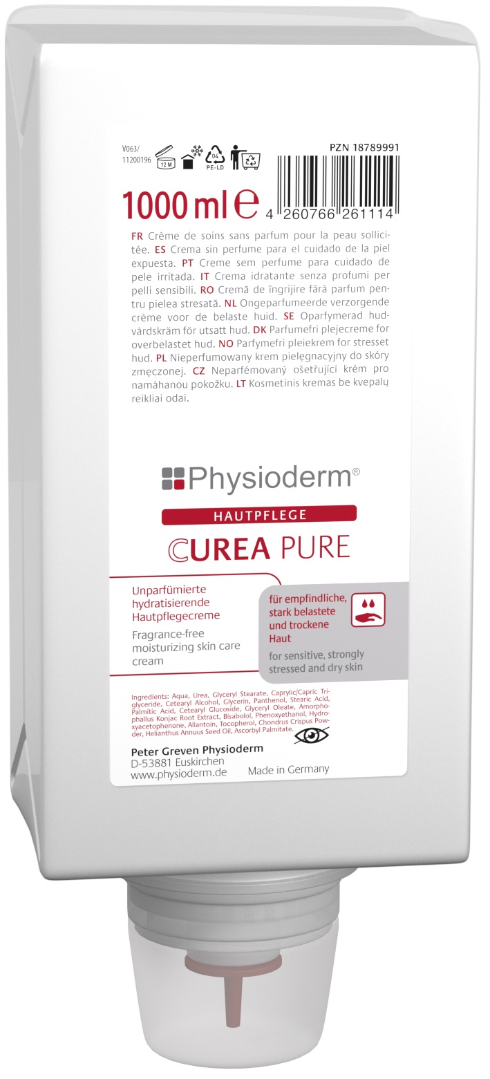 PHYSIODERM® CUREA PURE Hautpflegecreme unparf. 1.000 ml Varioflasche 