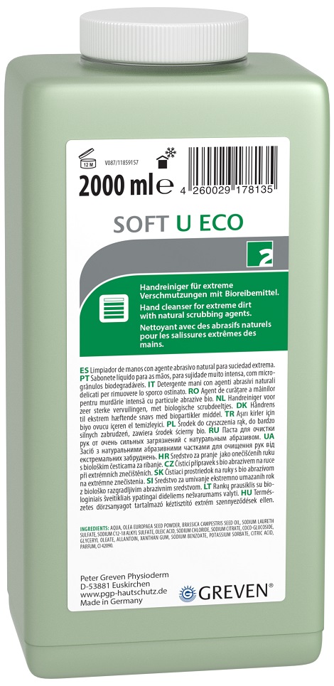 GREVEN® SOFT U ECO Handreiniger 2.000 ml Hartflasche