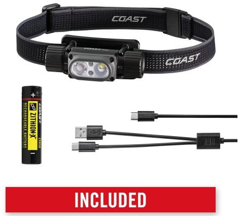 COAST® wasserdichte wiederaufladbare Stirnlampe, 1200 Lumen, WPH30R