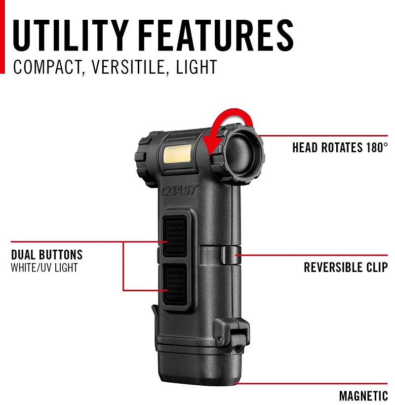 COAST® Clip-On-Lampe + rotes Licht - 120 Lumen HX4