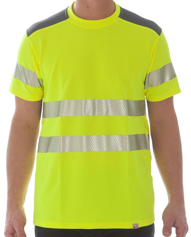 IQ-UV HIVI UV NATURAL T-Shirt zweifarbig Kl. 2, UPF 50+, w545042