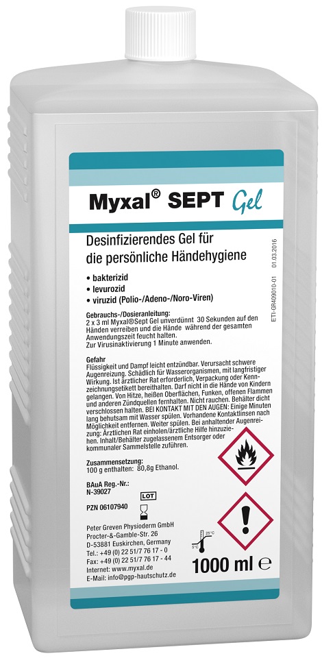 MYXAL® SEPT GEL Händedesinfektion  1.000 ml Hartflasche