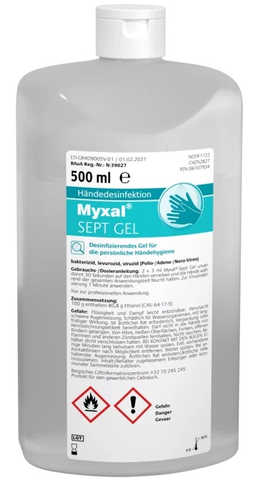 MYXAL® SEPT GEL Händedesinfektion  500 ml Flasche