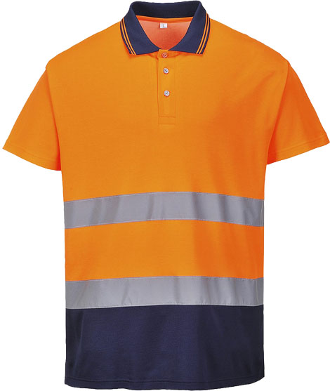 COTTON COMFORT Warnschutz Polo-Shirt EN ISO 20471 Kl.2 S174