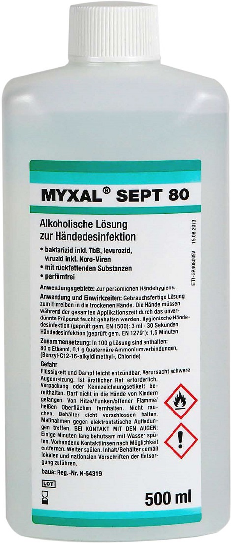 MYXAL® SEPT 80 Händedesinfektion  500 ml Hartflasche
