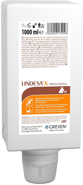 LINDESA® K Professional Hautschutzcreme 1.000 ml Varioflasche