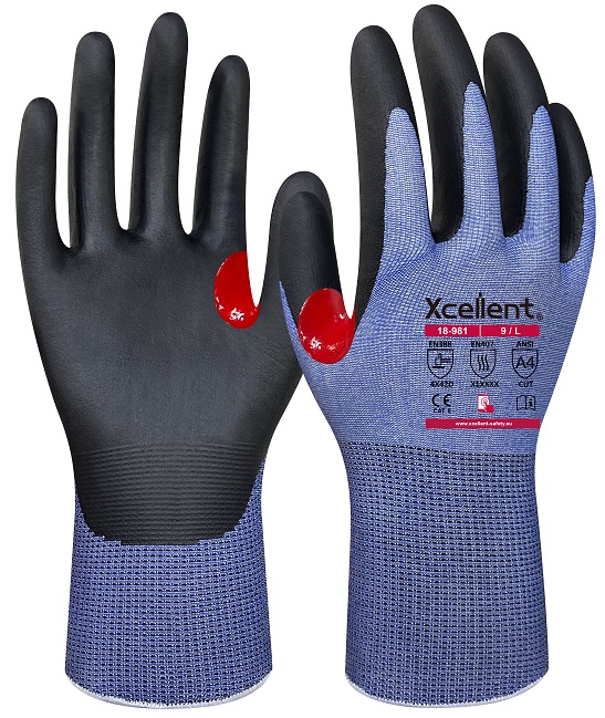 XCellent Feiner Schnittschutzhandschuh Level D, Nitril-Mikroschaumbeschichtung 18-981